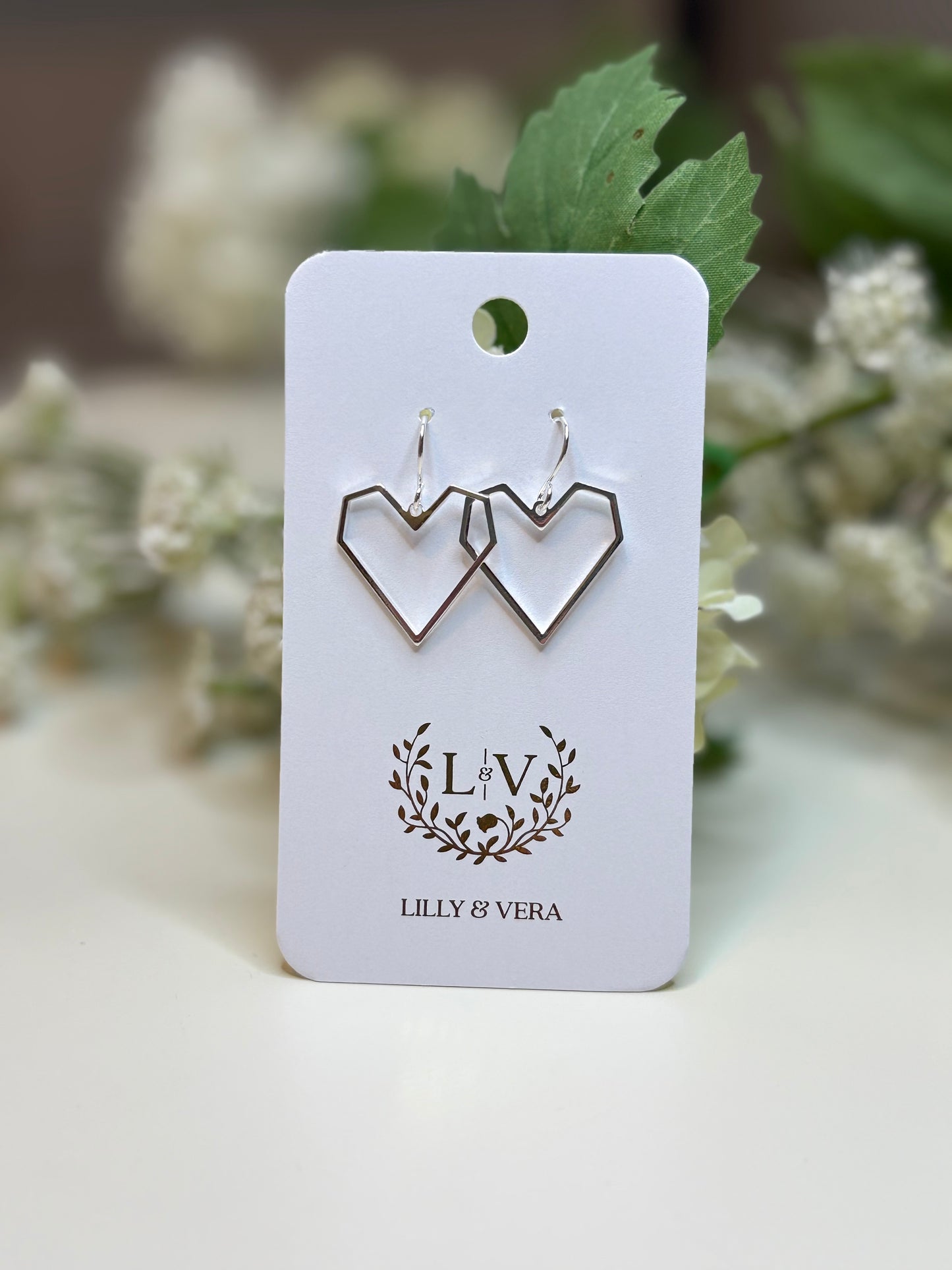 Heart Shaped Dangle Earrings