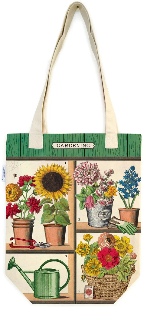 Cavallini Papers & Co. Gardening Vintage Style Tote Bag