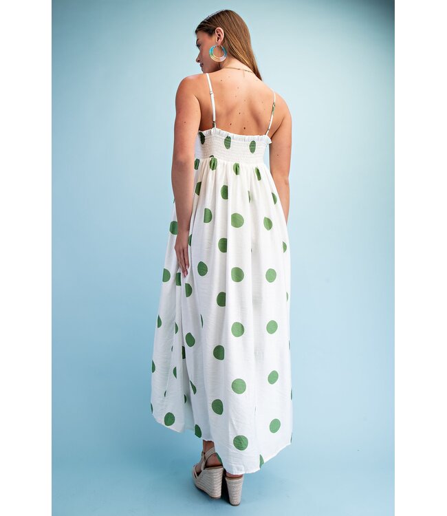 Green Polka Dot Maxi Dress