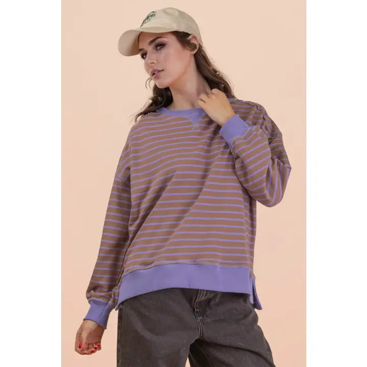 Striped Comfy Oversized Knit Top