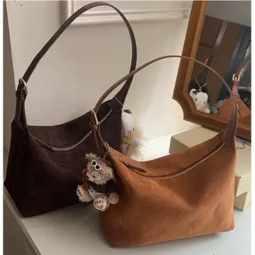 Vintage Suede Adjustable Shoulder Crossbody Bag