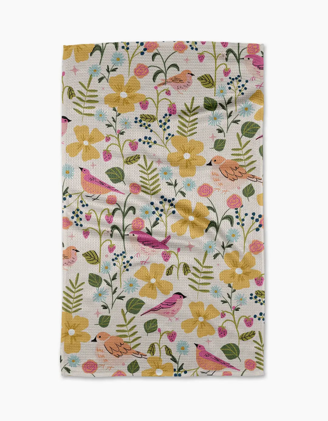 Geometry Summer Songbirds Tea Towel