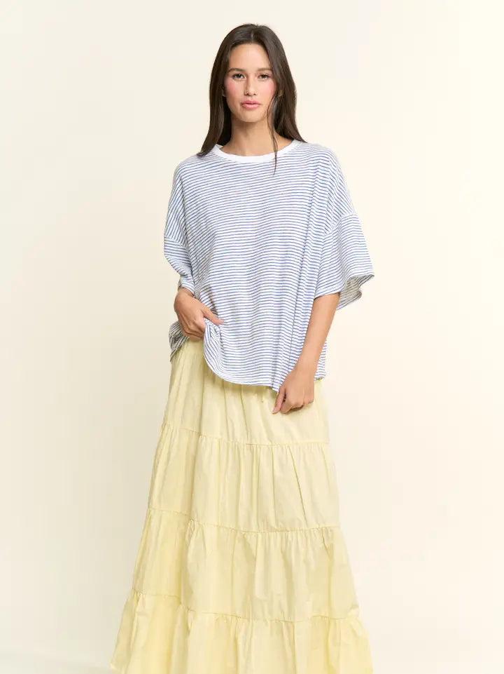 Cotton Tiered Maxi Skirt - Butter