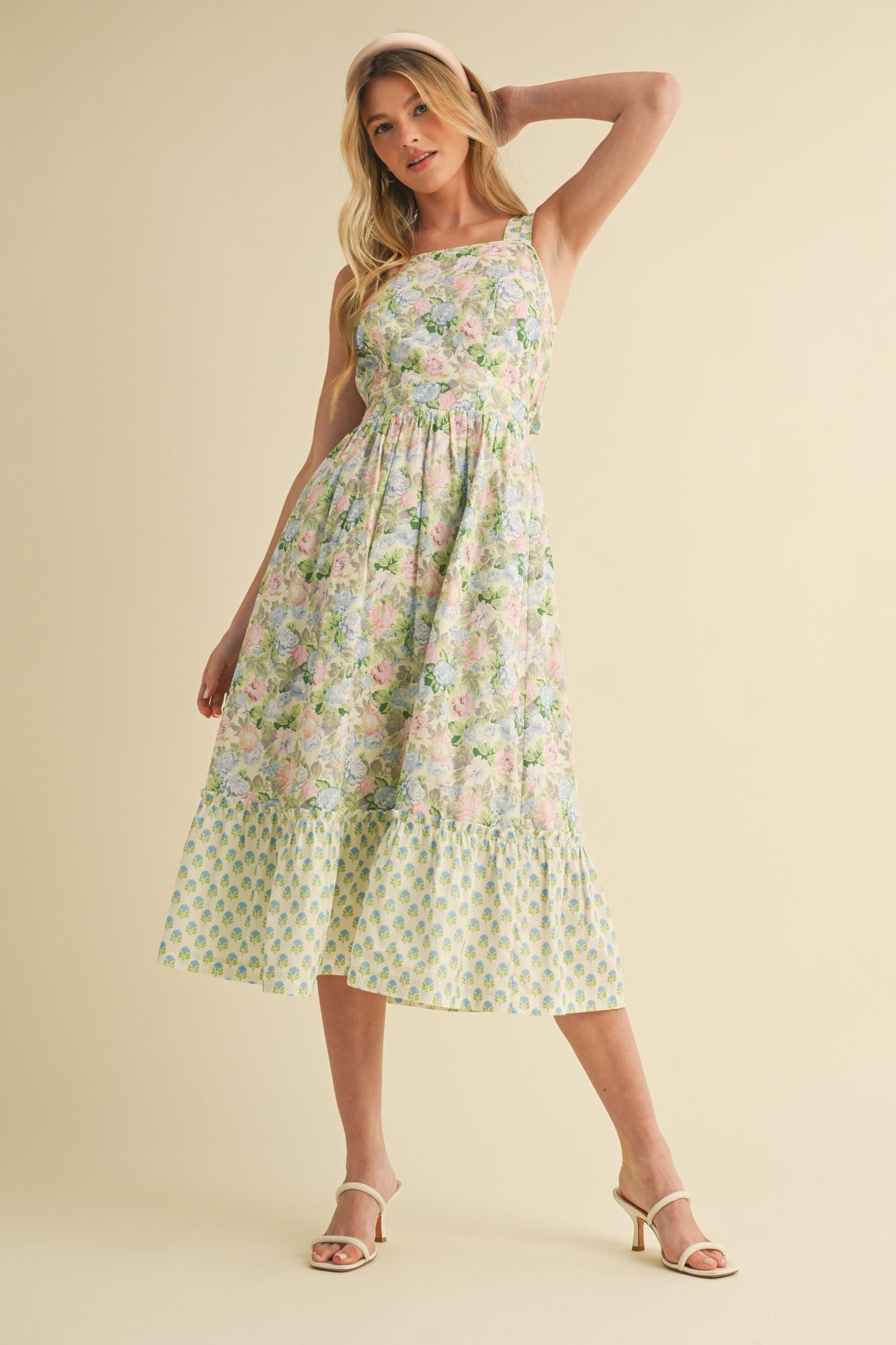 Floral Print Bow Back Dress