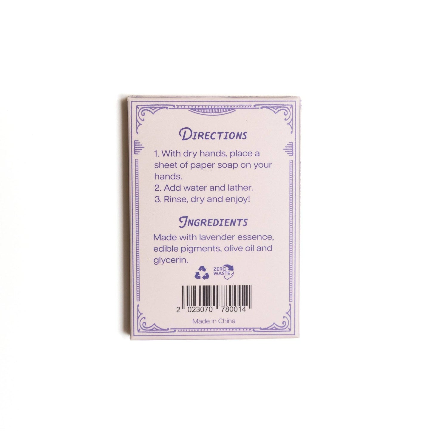 Paper Soap – Lavender Scent, Travel Size, 50 Sheets Regular