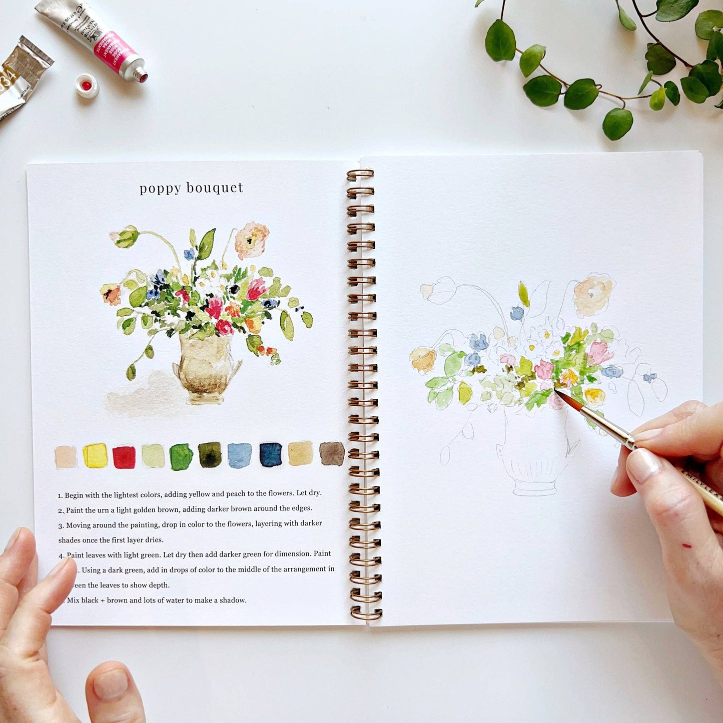 Bouquets watercolor workbook Regular