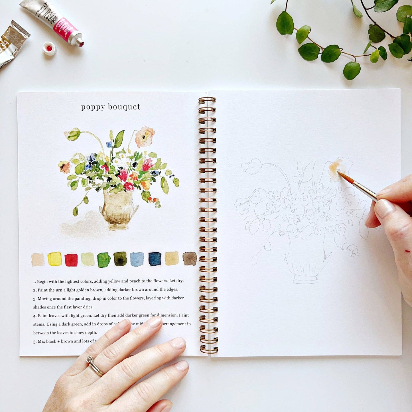 Bouquets watercolor workbook Regular