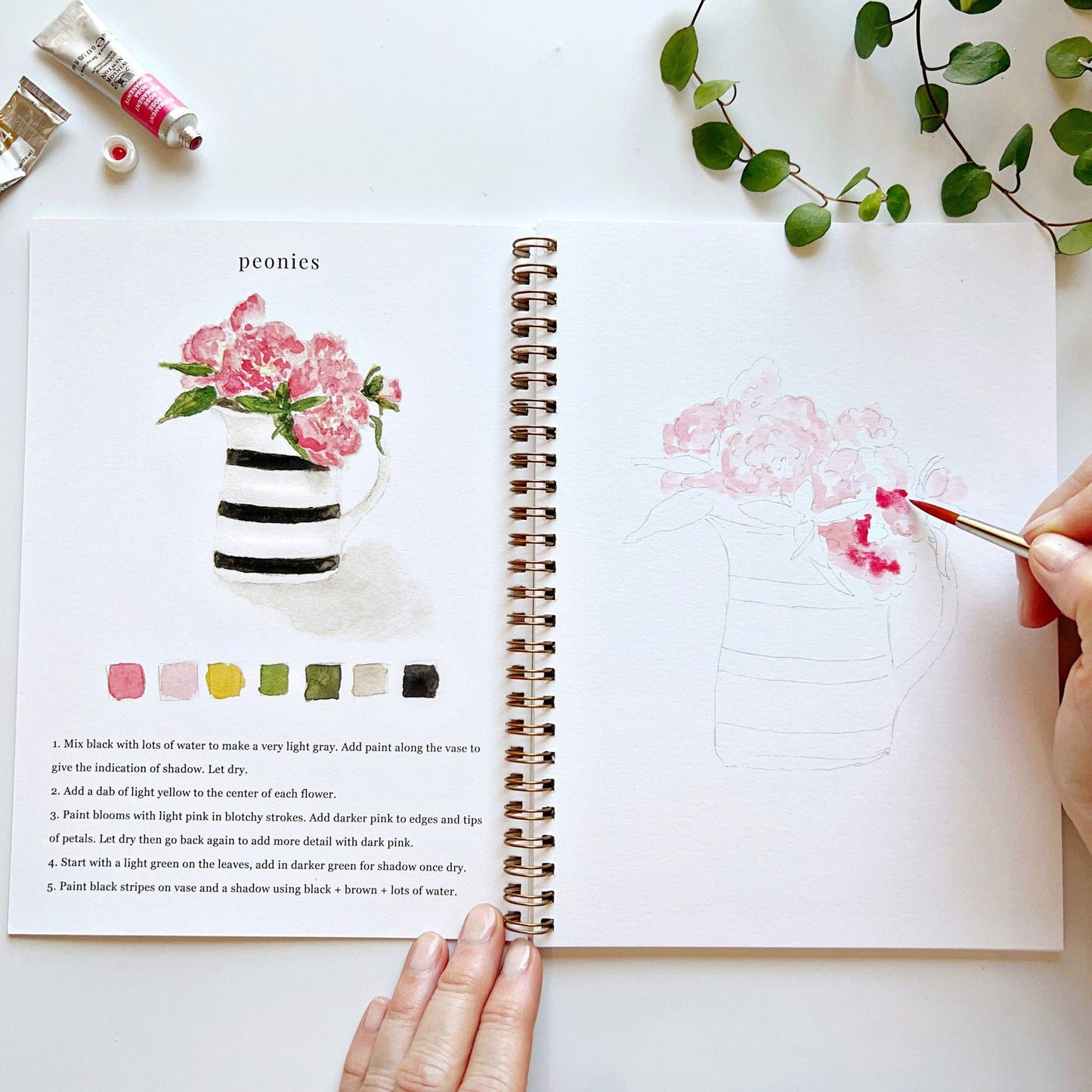 Bouquets watercolor workbook Regular