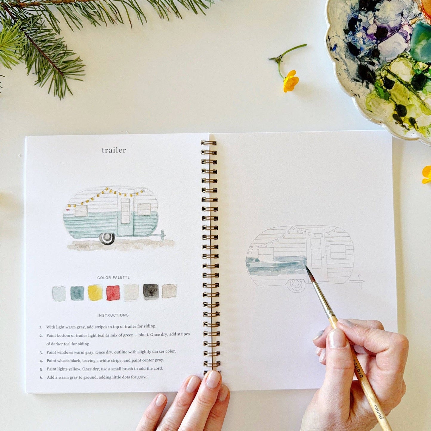 Camping watercolor workbook Regular