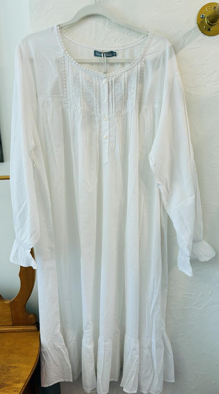 Cynthia Long Sleeve Victorian Nightgown