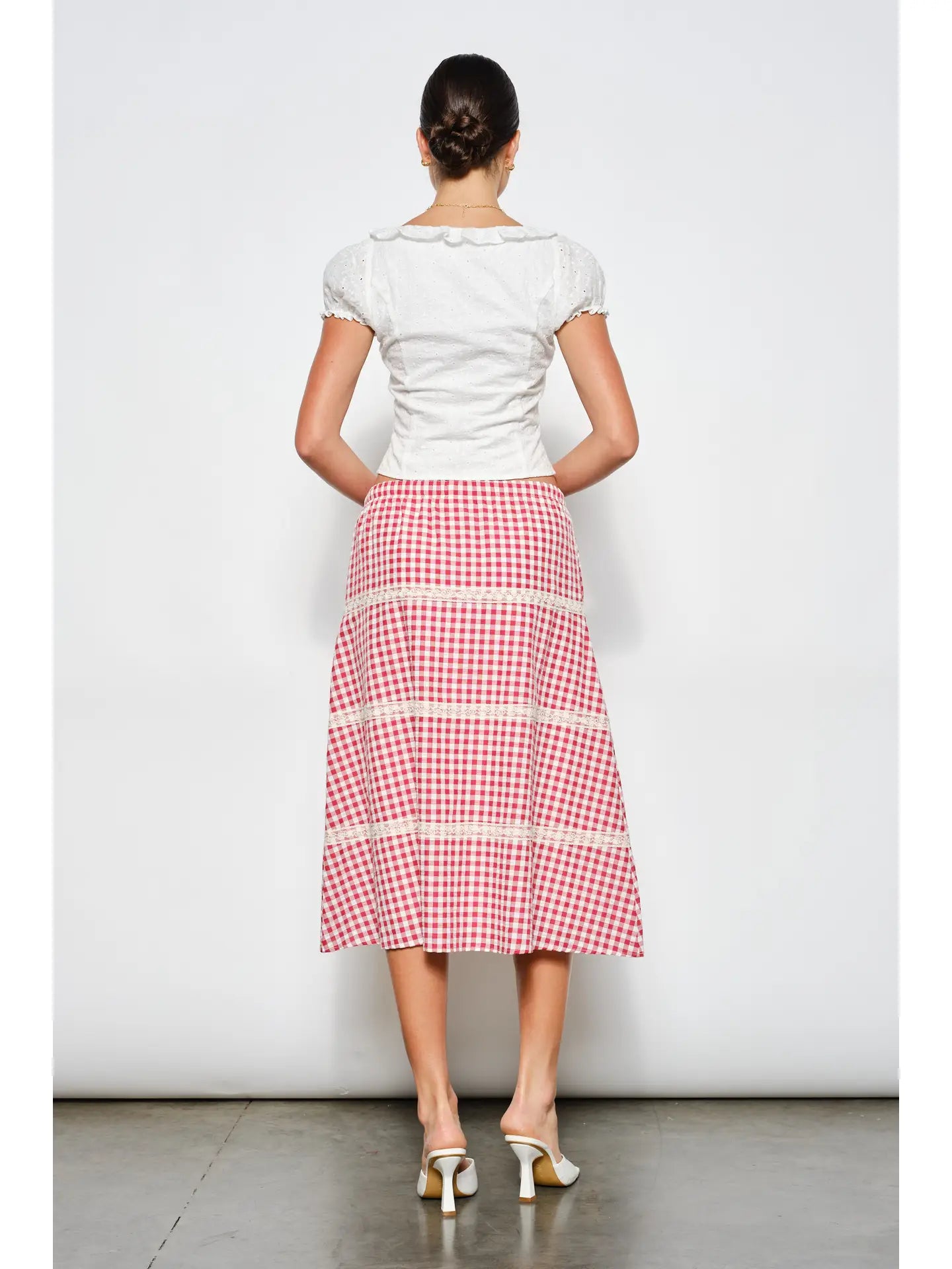 Harvey Gingham Midi Skirt