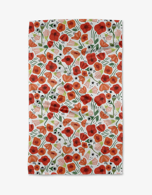 Geometry Poppy Power Tea Towel