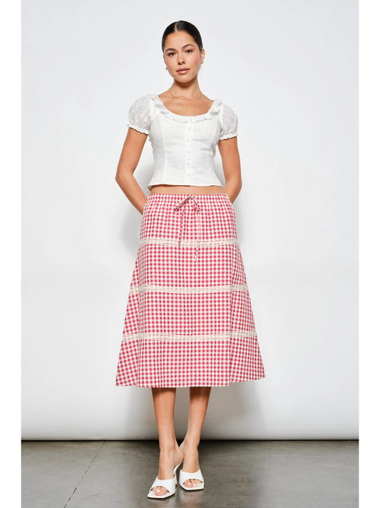 Harvey Gingham Midi Skirt