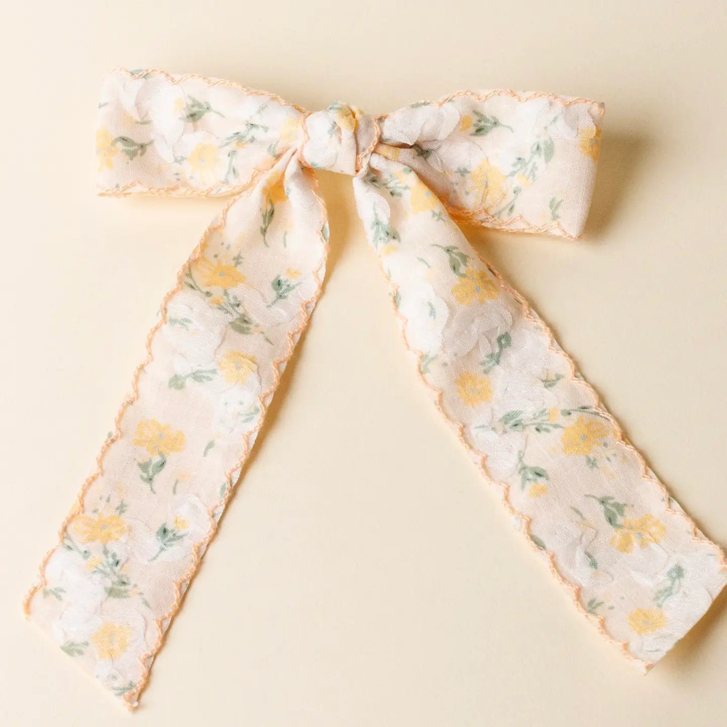 Yellow Floral Hair Bow