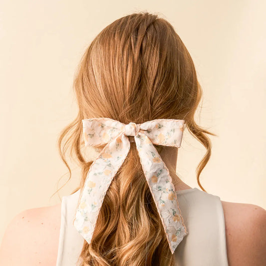 Yellow Floral Hair Bow