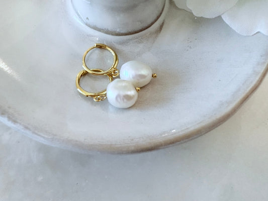 Pearl Hoop Earring