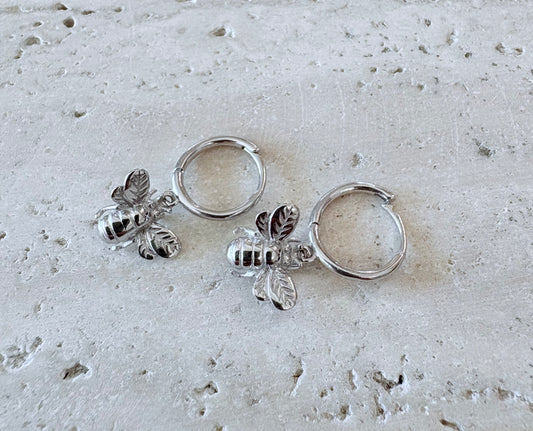 Bee Hoop Earrings