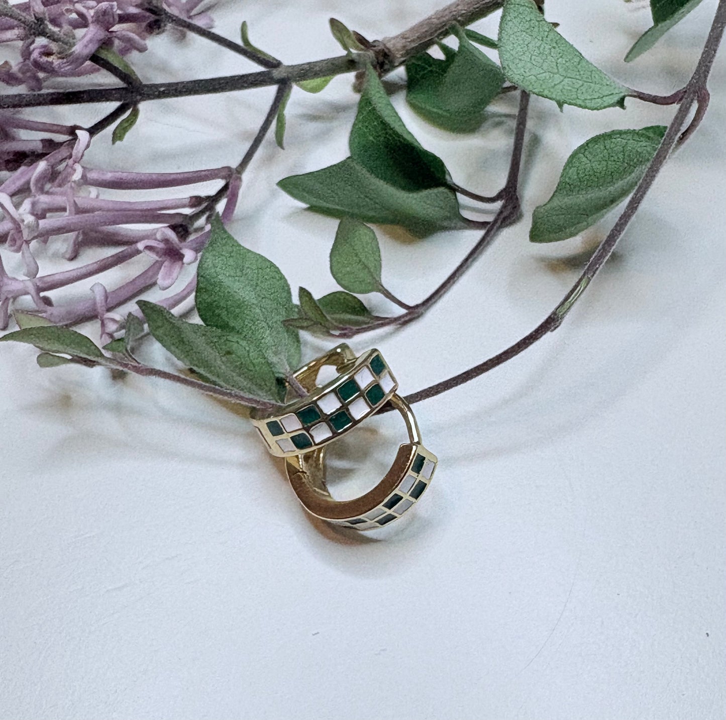 Green & White Checkered Hoops
