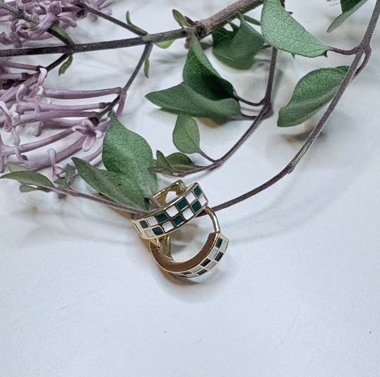 Green & White Checkered Hoops