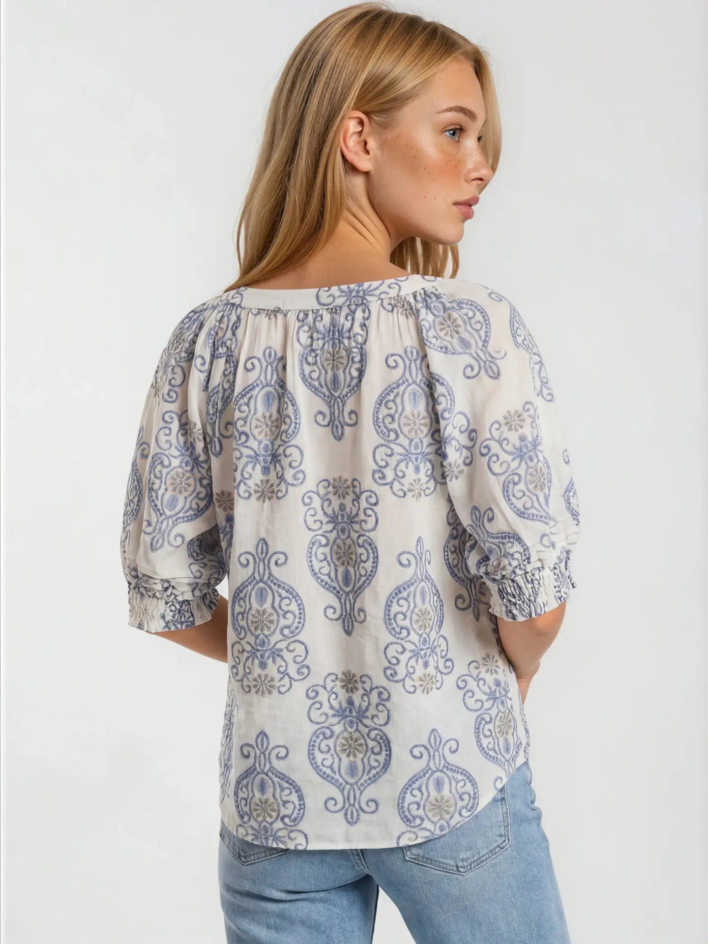 Ellison Short Sleeve Peasant Blouse