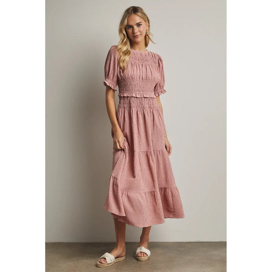 Gingham Smocked Midi Dress