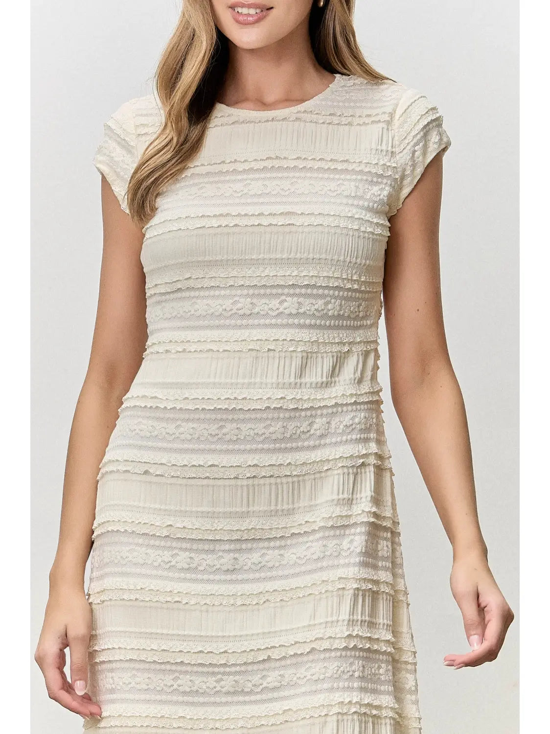 Textured Lace Midi Dress