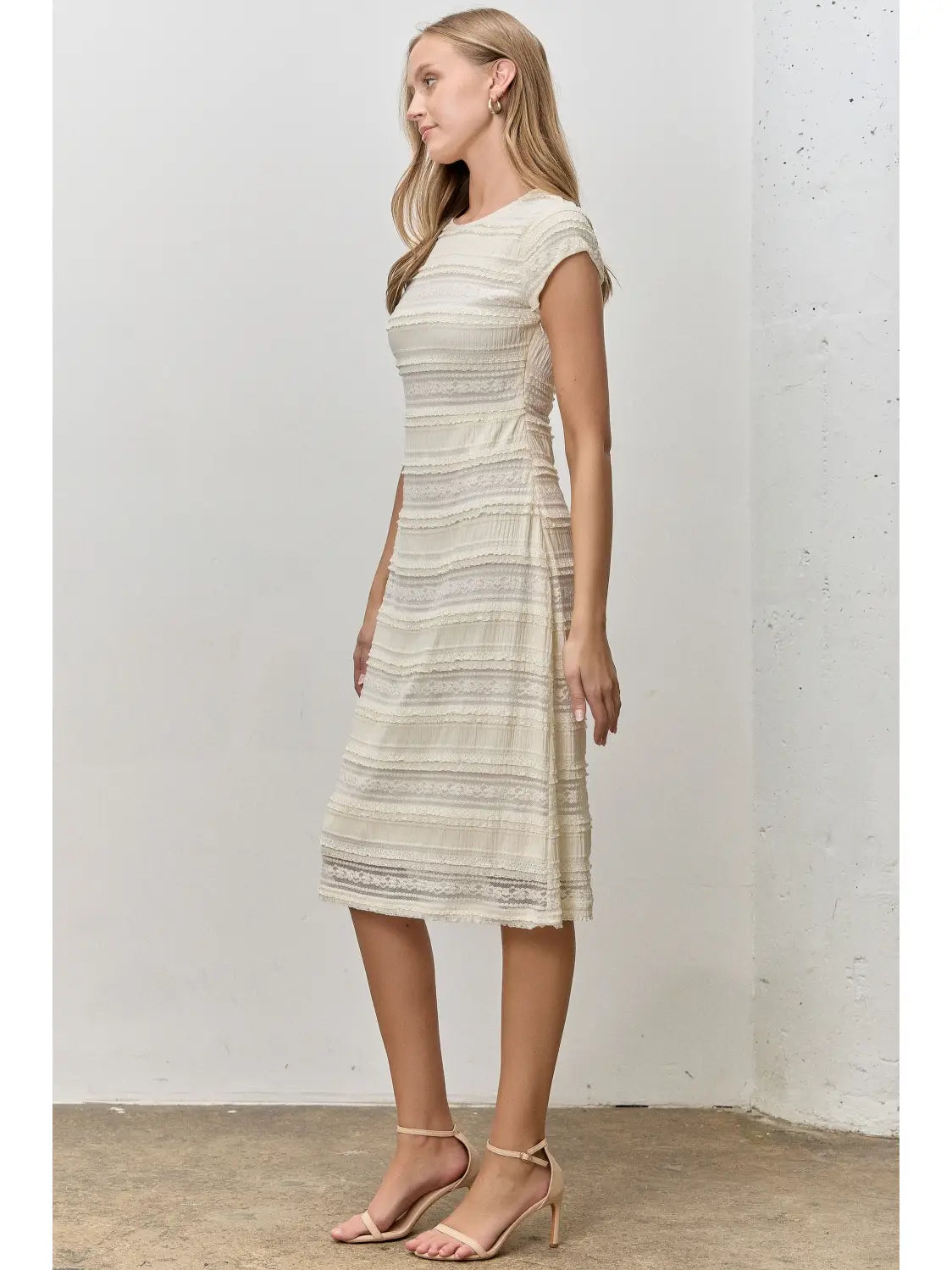 Textured Lace Midi Dress