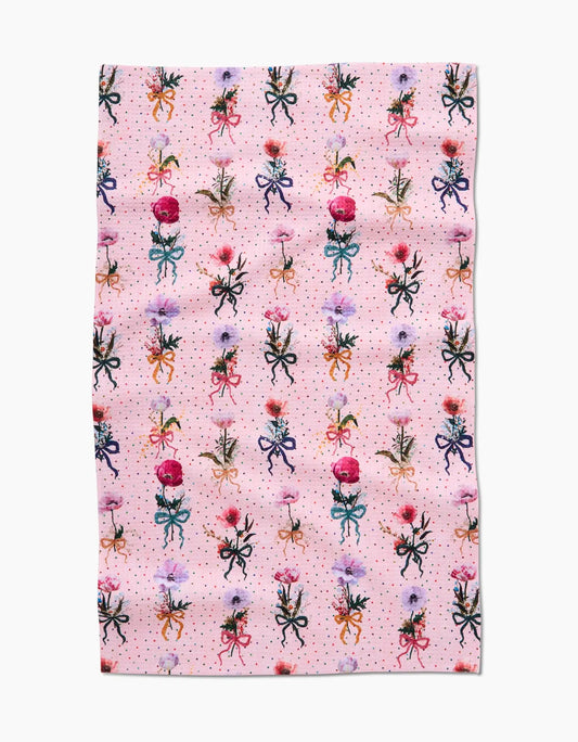 Geometry Bows And Dots Kitchen Tea Towel