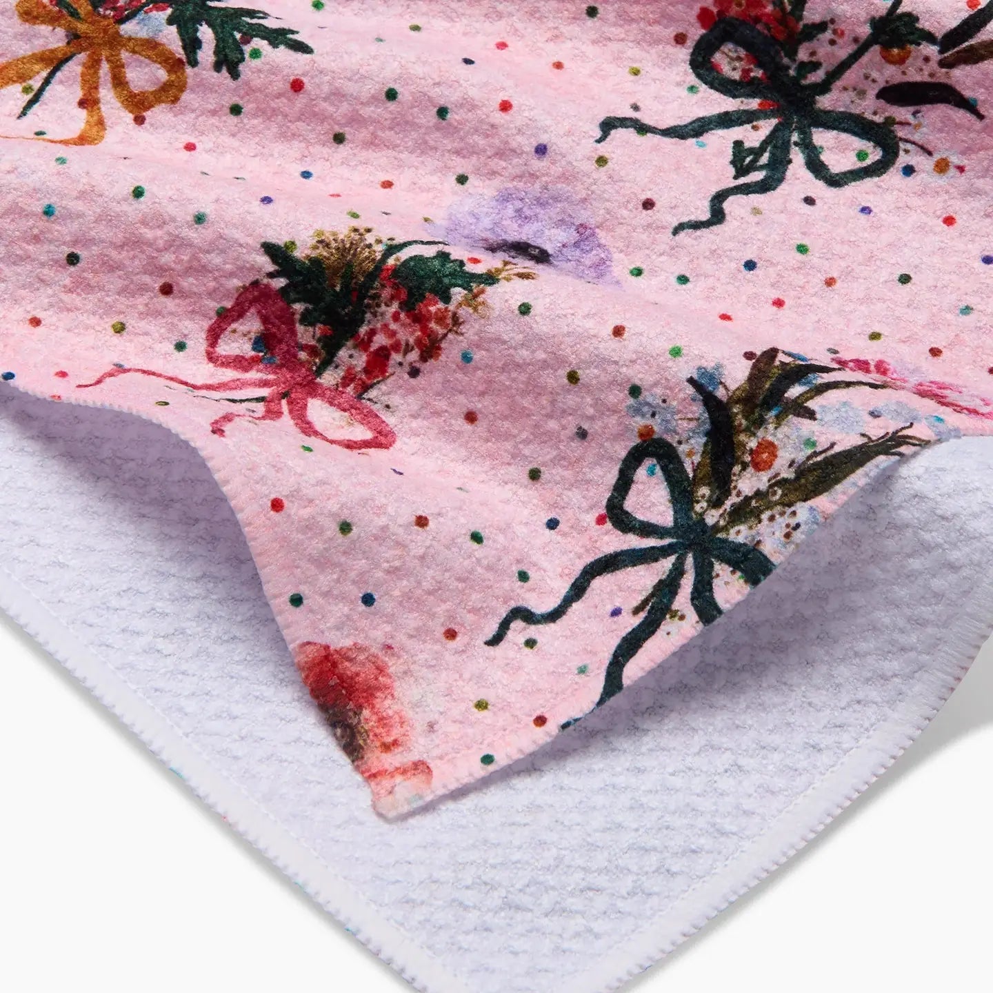 Geometry Bows And Dots Kitchen Tea Towel