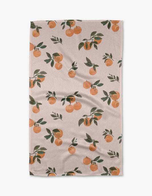 Geometry Pretty in Peach Kitchen Tea Towel