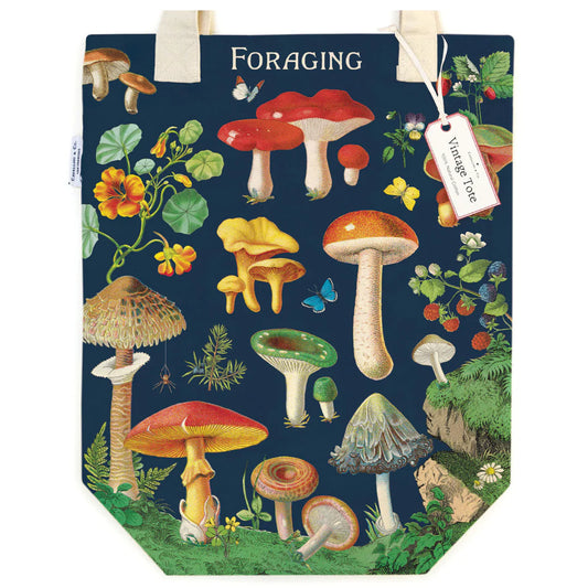 Cavallini Papers & Co. Foraging Vintage Style Canvas Tote Bag