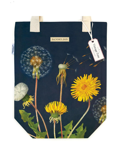 Cavallini Papers & Co. Dandelion Vintage Style Tote Bag