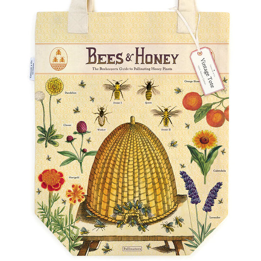Cavallini Papers & Co. Bees & Honey Vintage Style Tote Bag