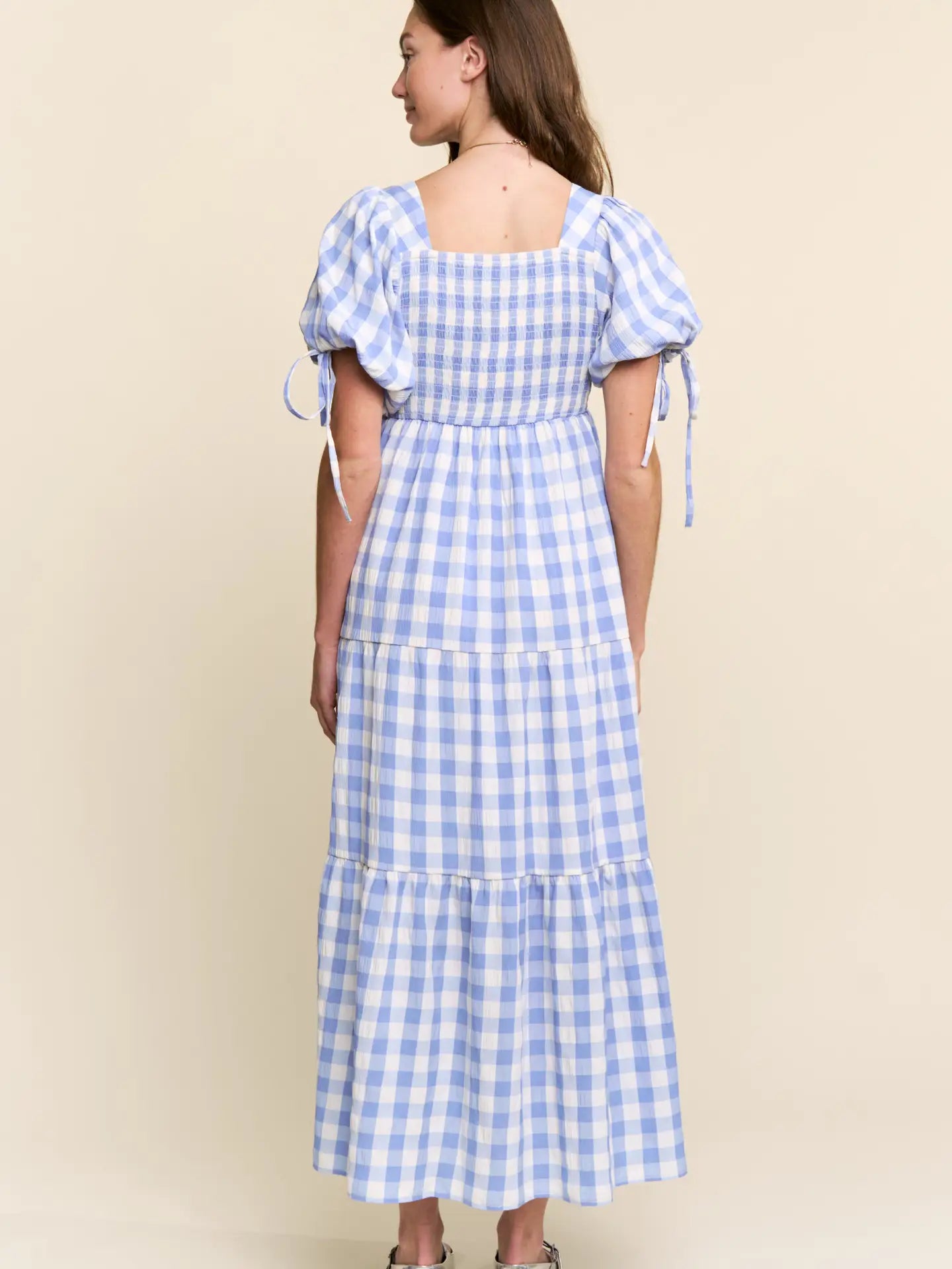 Meadow Gingham Tiered Maxi Dress