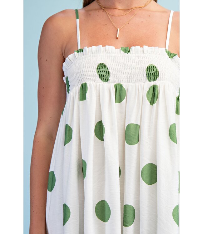 Green Polka Dot Maxi Dress