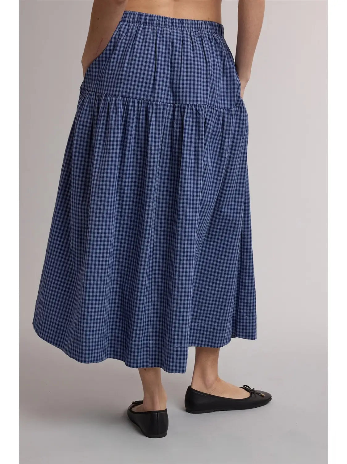 Gingham Tiered Maxi Skirt