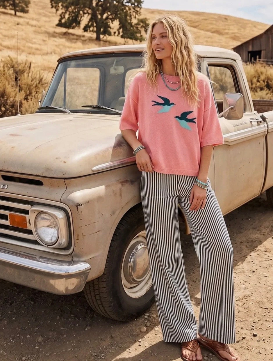 Bird Graphic Lightweight Sweater
