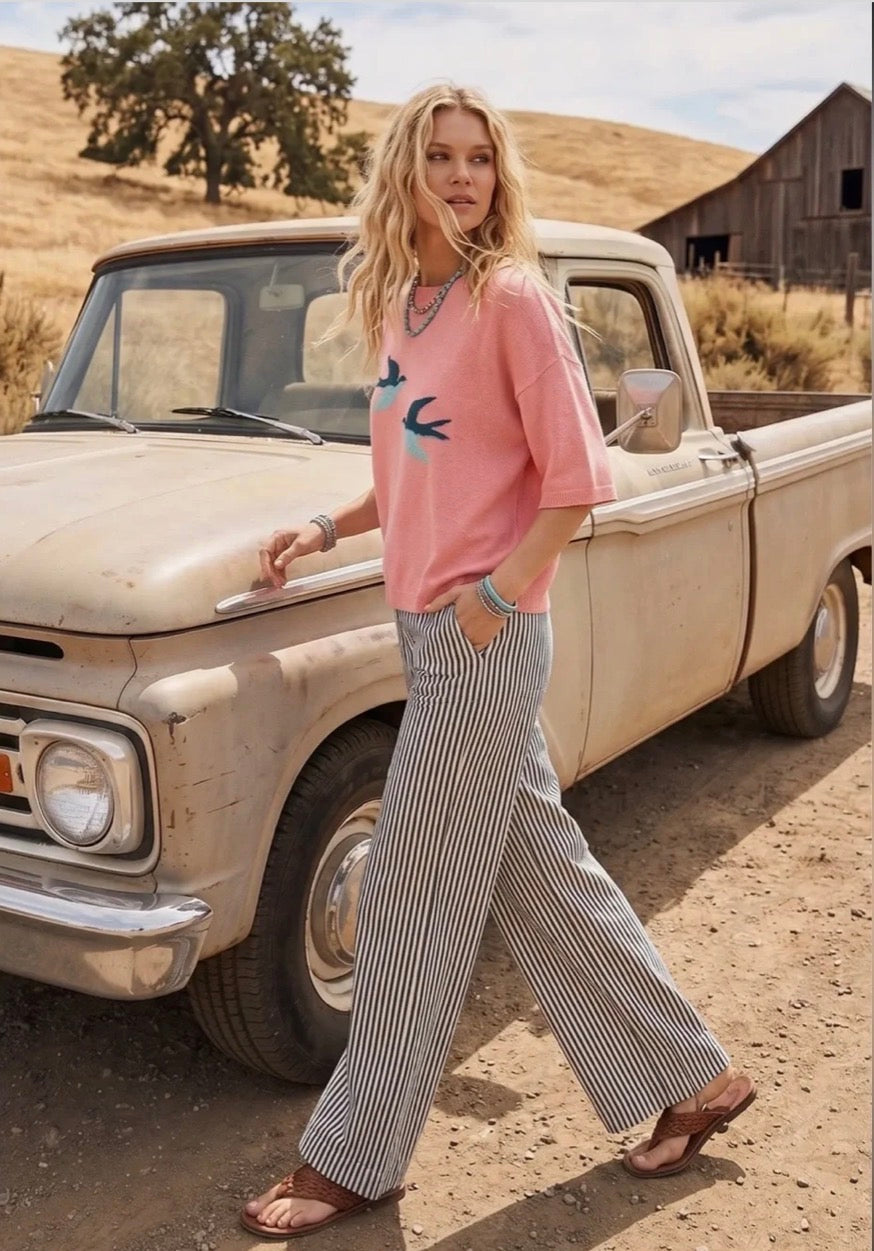 Bird Graphic Lightweight Sweater