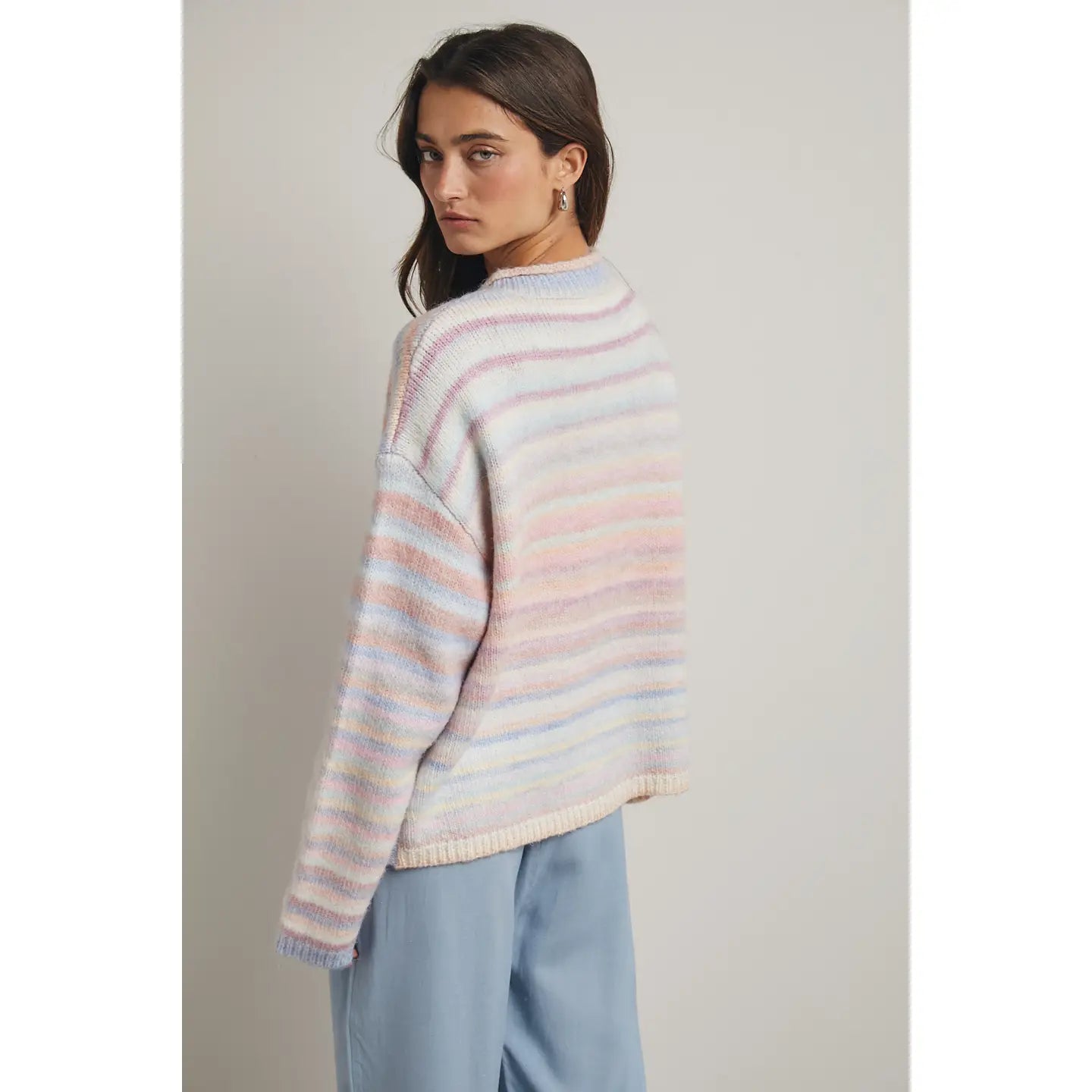 Rainbow Button-Up Cardigan