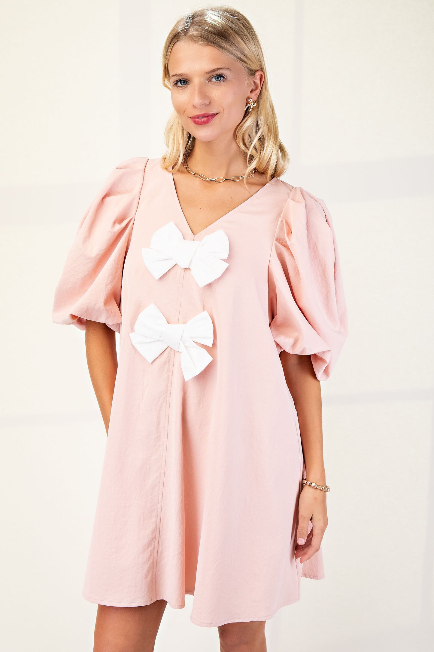 A Line Dress with Bows