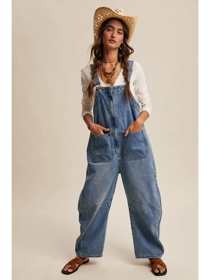 Western Wide Leg Overalls