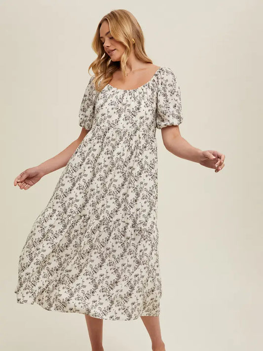 Floral Casual Midi Dress