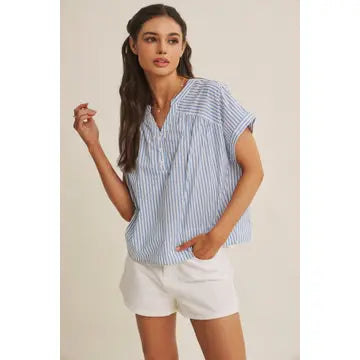 Harbor Morning Striped Blouse
