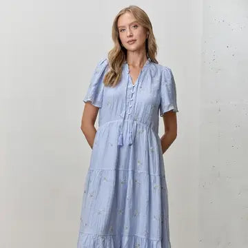 Floral Embroidered Midi Dress