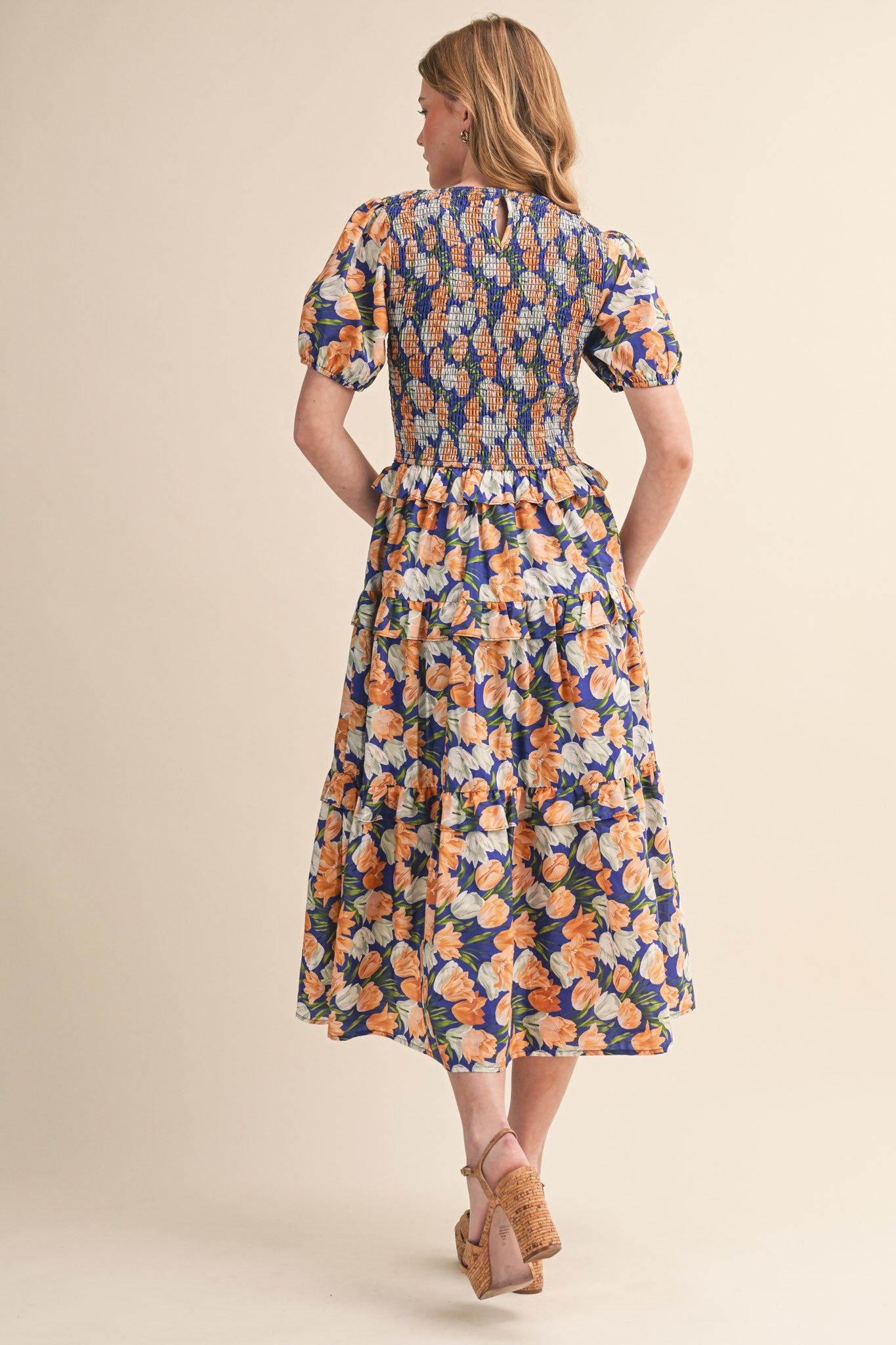 Ava Midi Dress Egyptian Blue Mlt Fl