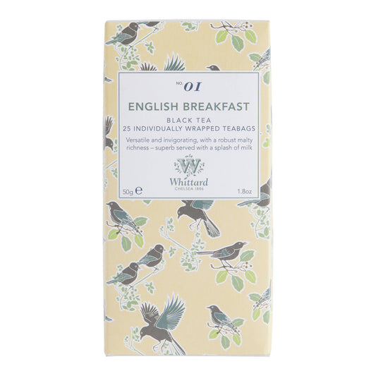 Whittard English Breakfast 25 individually wrapped teabags Regular