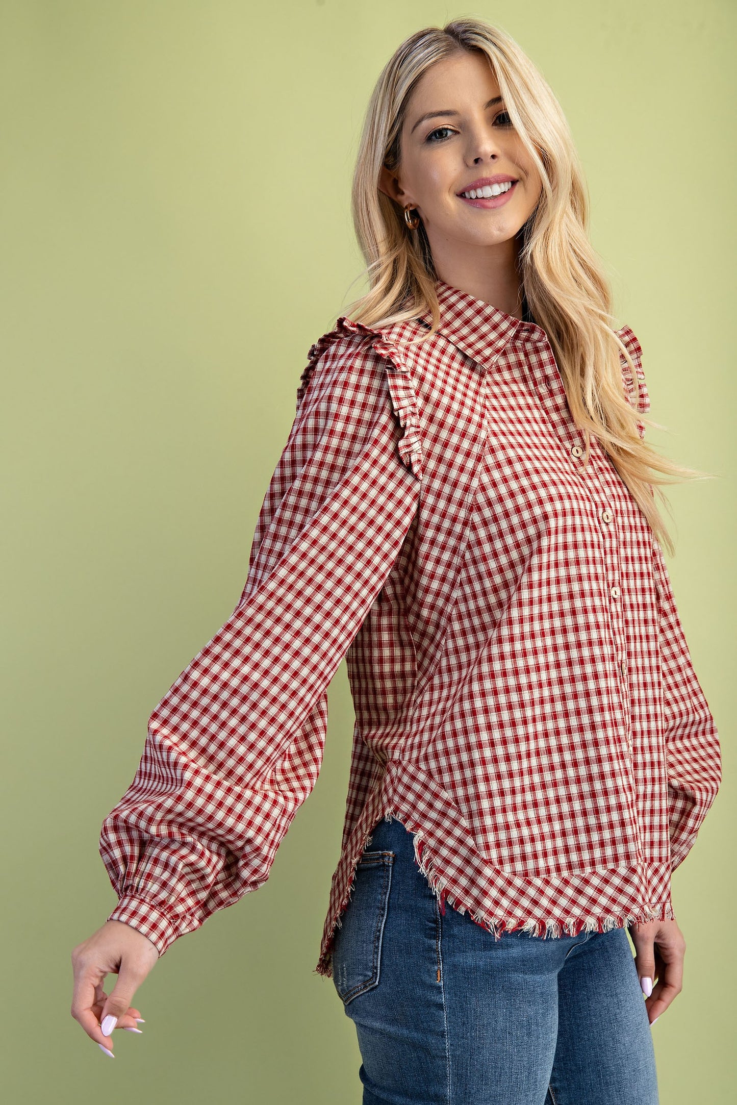 Crimson Button Down