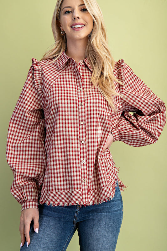 Crimson Button Down
