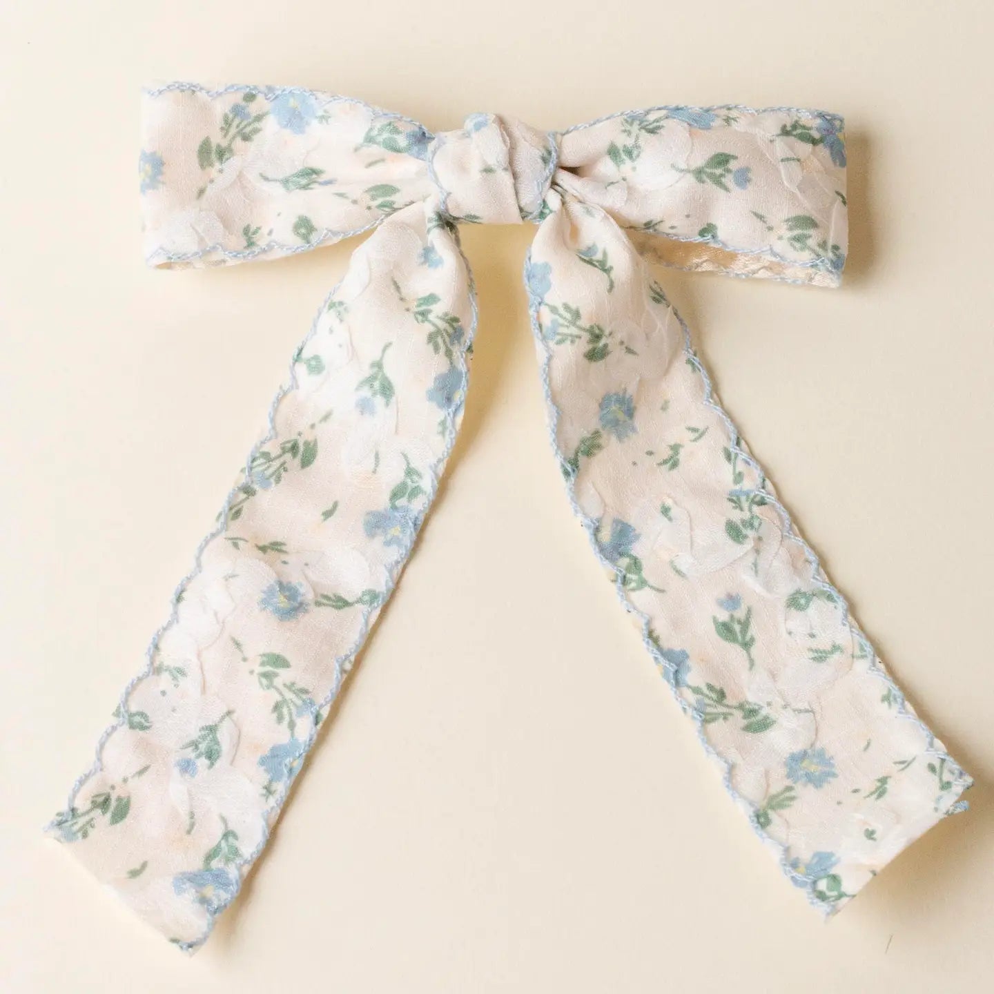Blue Floral Hair Bow