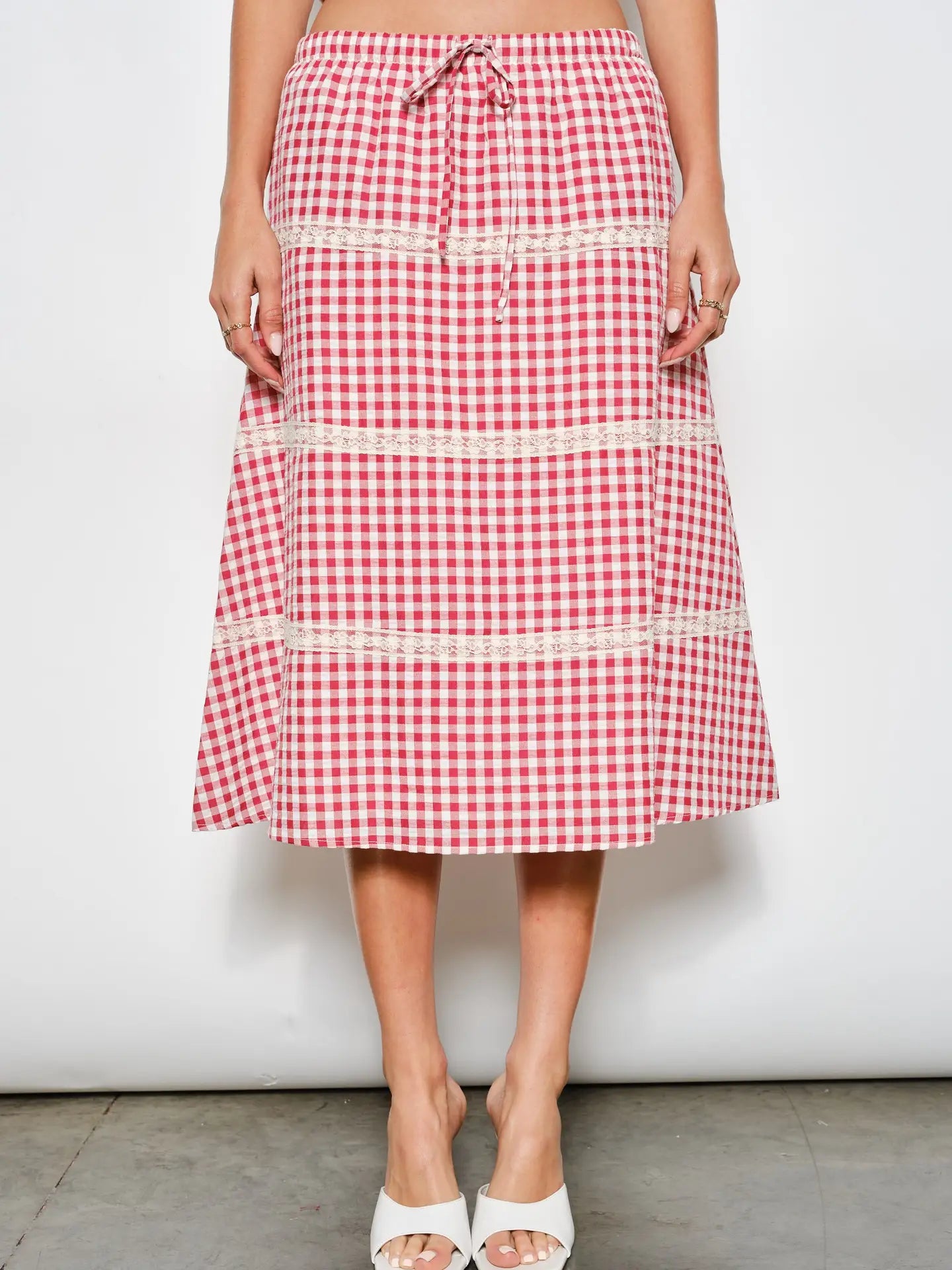 Harvey Gingham Midi Skirt